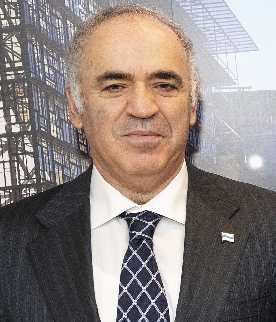 Garry Kasparov, on the left, and Didier Reynders
