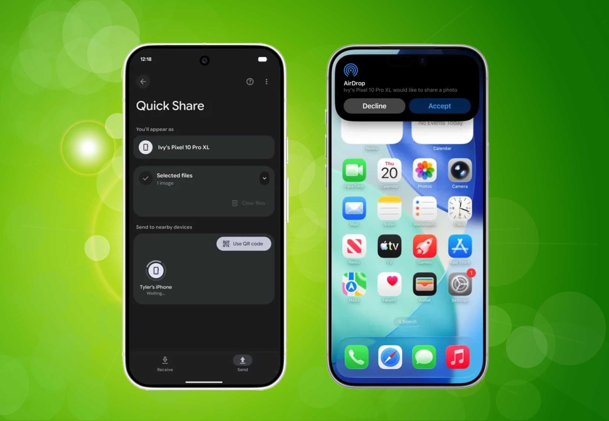 Швидкий обмін файлами між Android та iPhone: Google подружив Quick Share та AirDrop