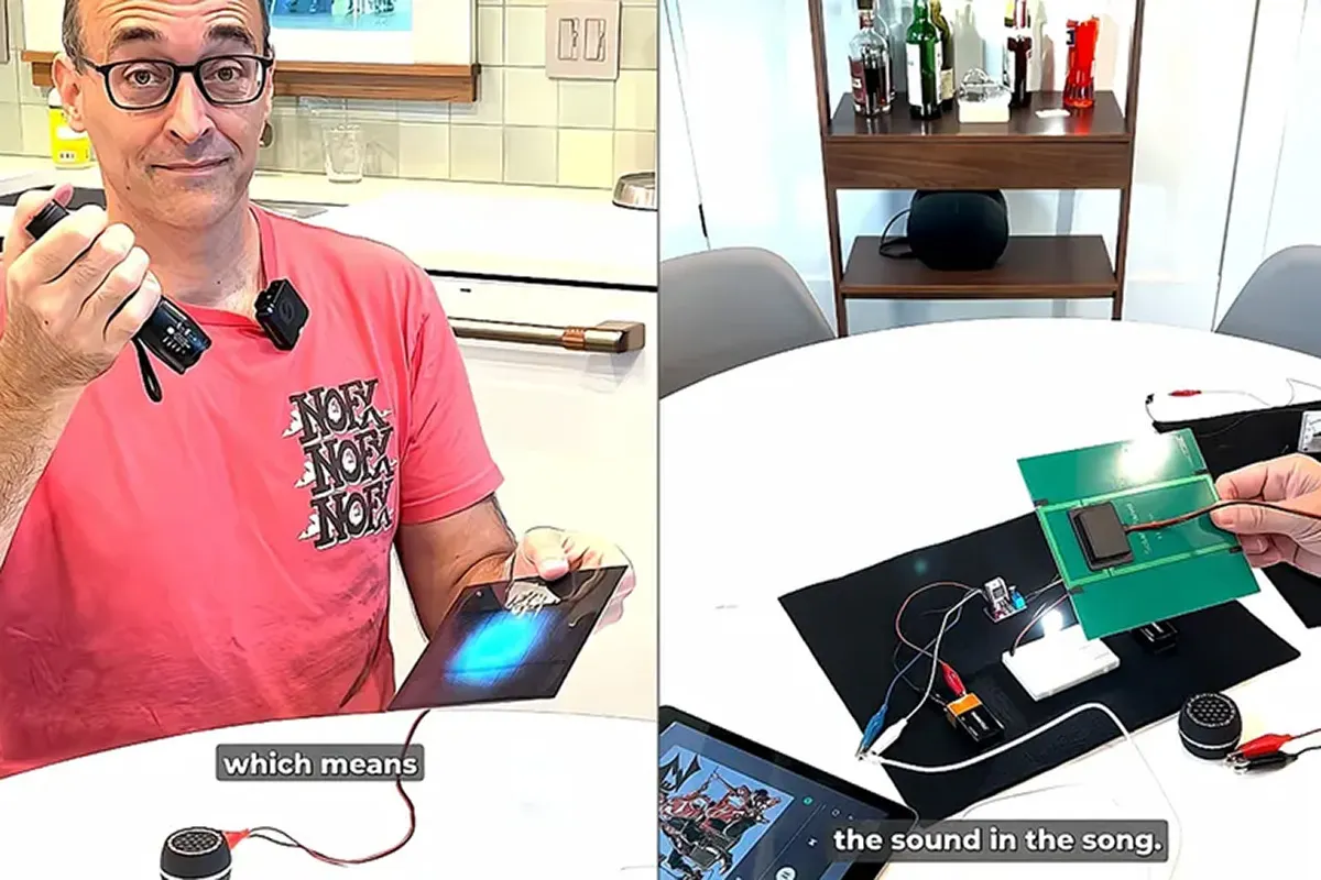 Вчитель хімії зробив з сонячної панелі та лазера дистанційний приймач/передавач звуку