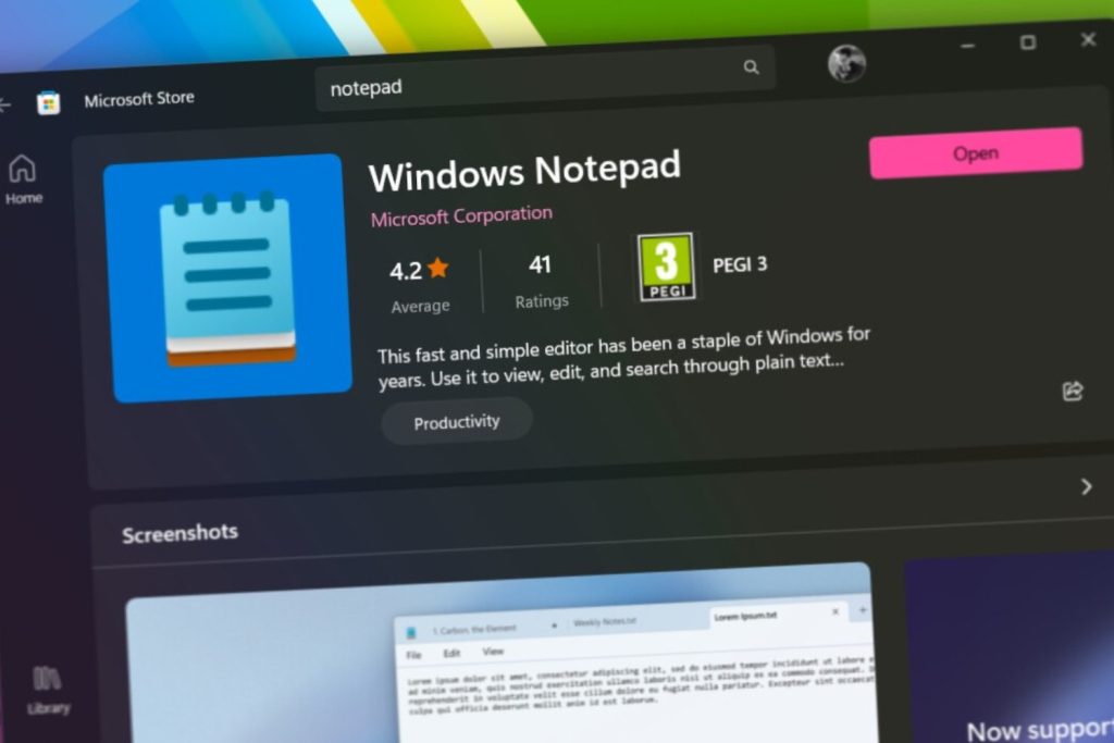Microsoft додала у новий "Блокнот" підтримку зображень